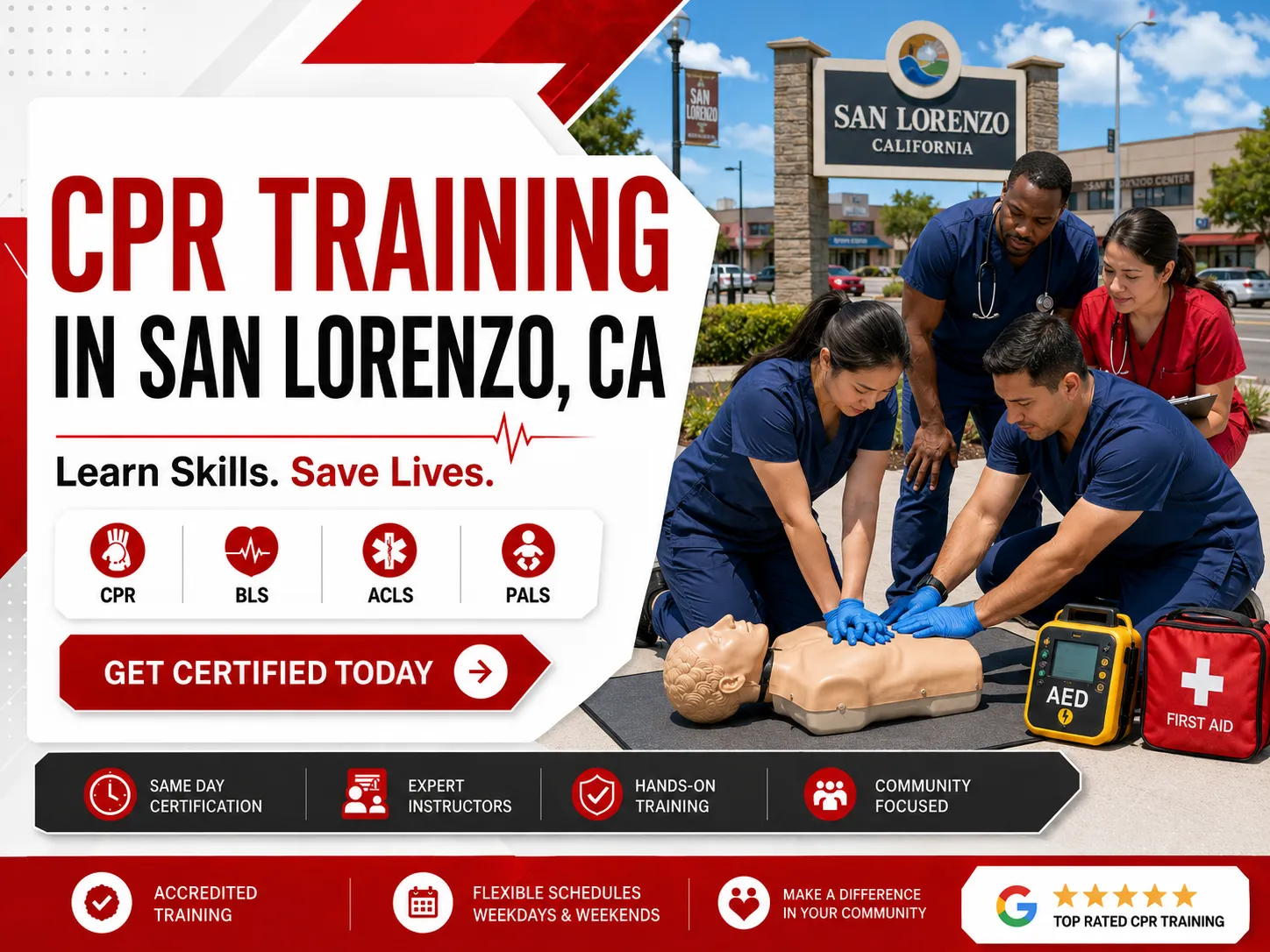 CPR BLS & First Aid Course Near San Lorenzo, CA
