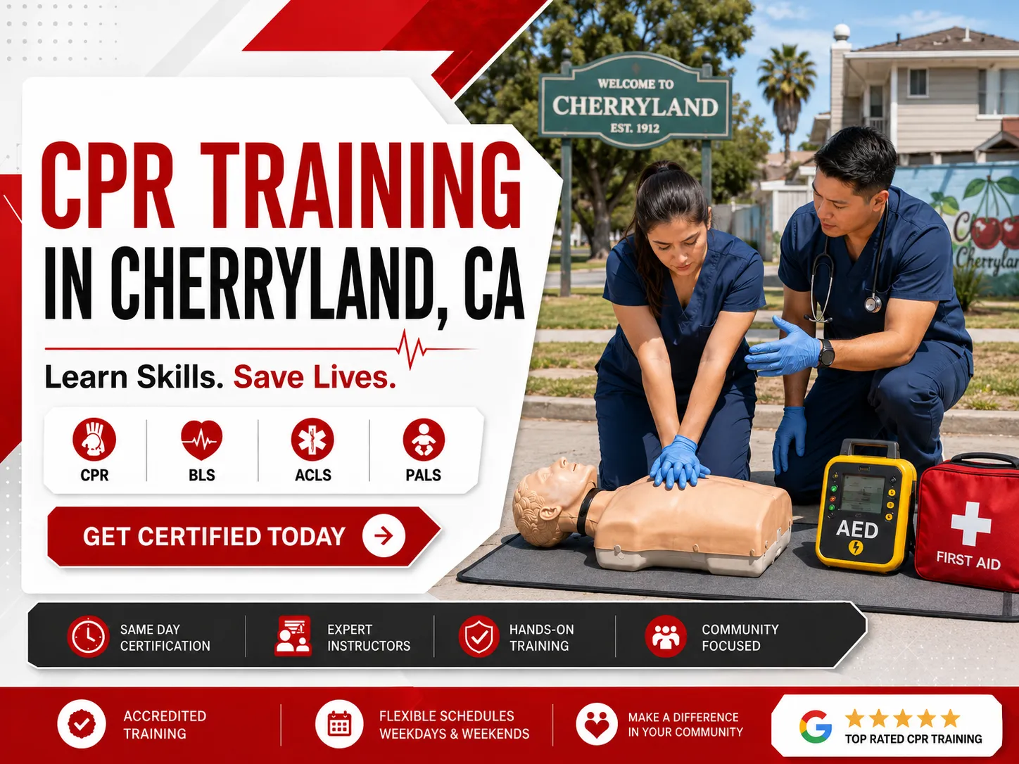 CPR BLS & First Aid Course Near Cherryland, CA