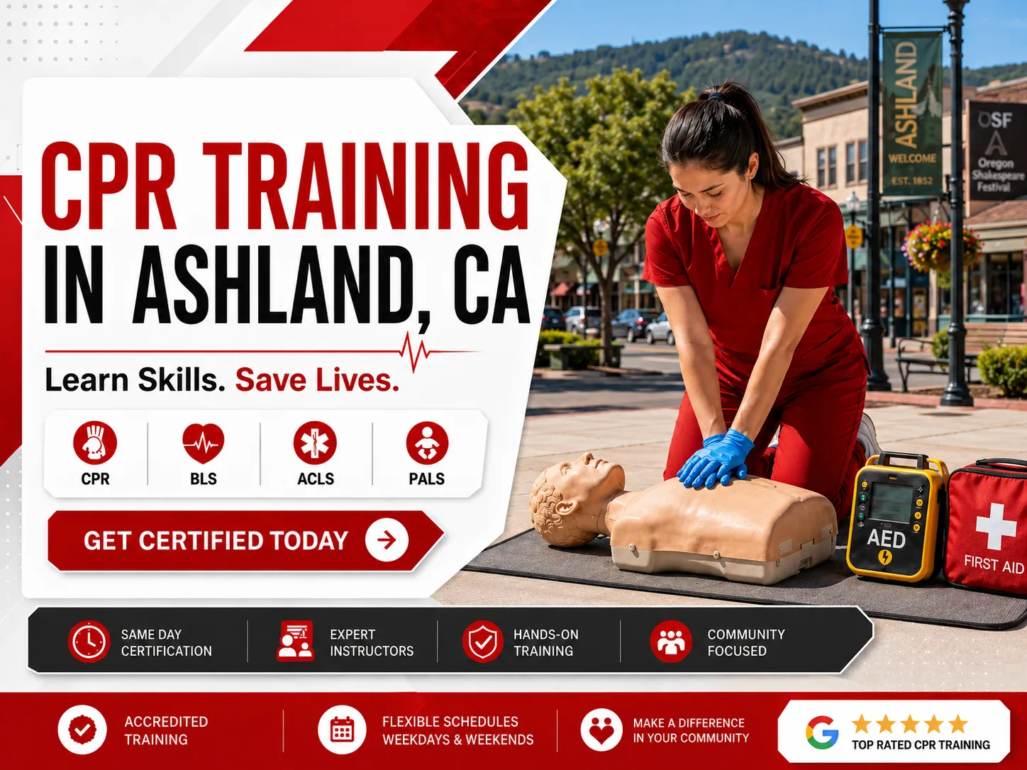 CPR BLS & First Aid Course Near Ashland, CA