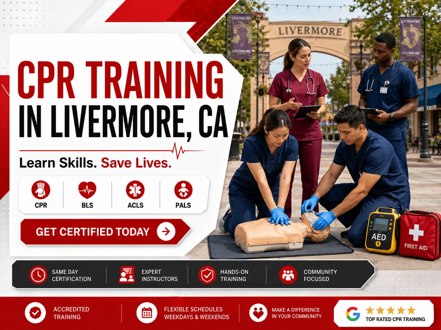Emergency response CPR and BLS training in Livermore, California
