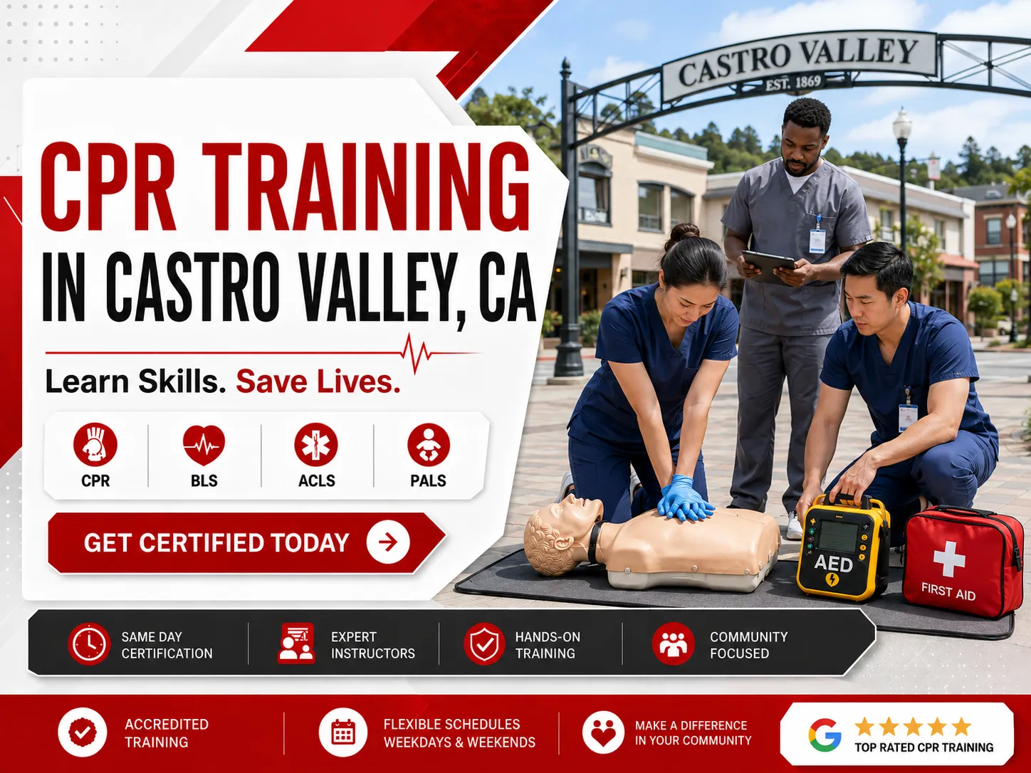 CPR BLS & First Aid Course Near Castro Valley, CA